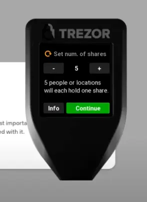Shamir Backup on Trezor Model T
