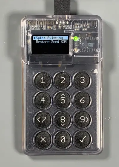 Seed XOR in a Coldcard Mk4