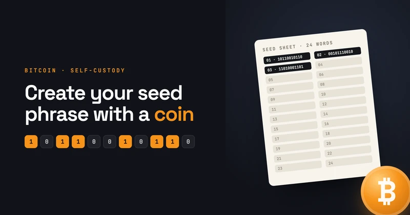 How to Create your Bitcoin Seed Phrase with a Coin