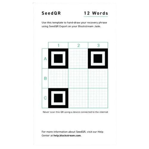 Blockstream SeedQR Template Pack